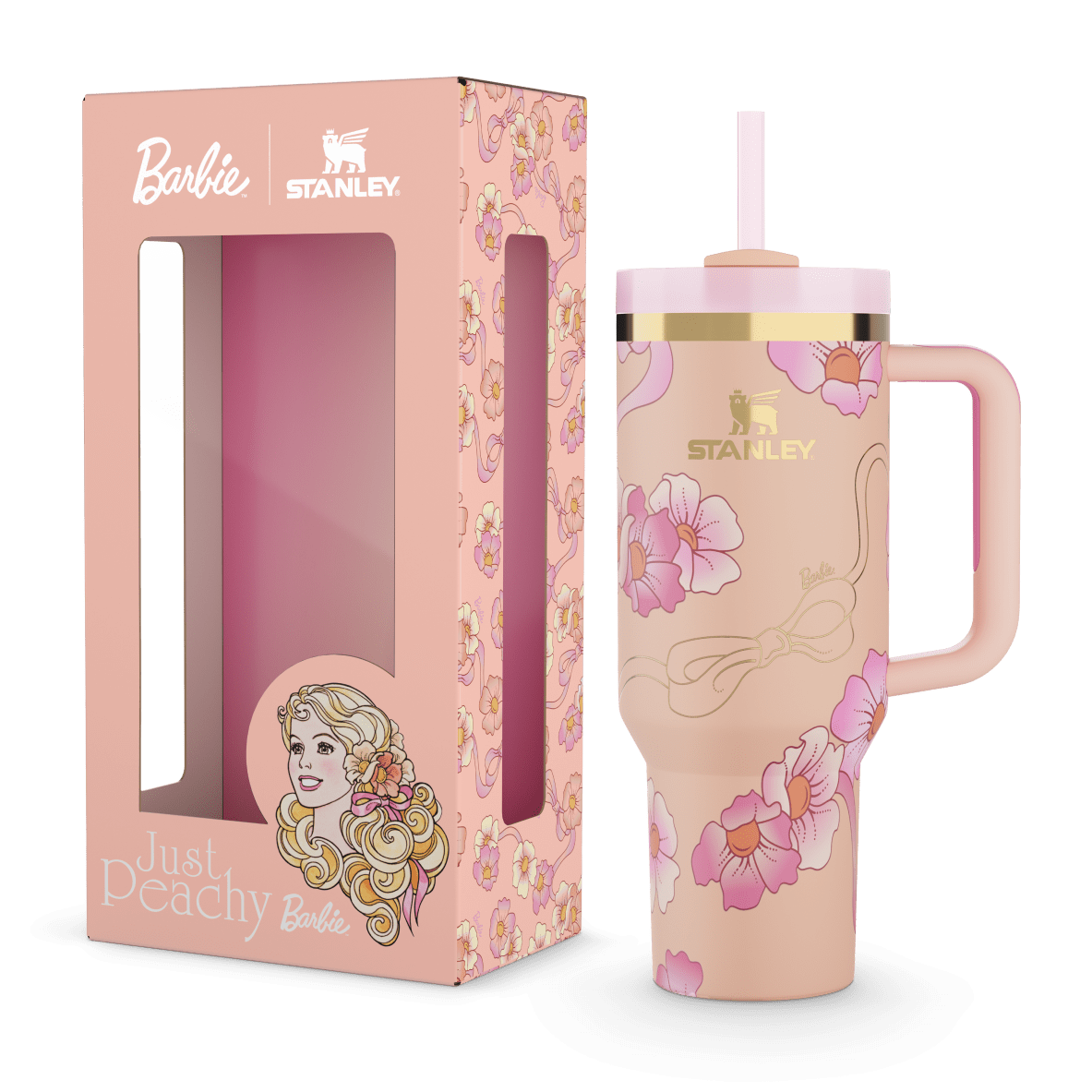 The Barbie x Stanley '80s Peaches 'N Cream Quencher | 40 OZ - Image 2